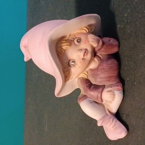 Vintage Homco Porcelain Garden Elf Pixie Gnome #5213